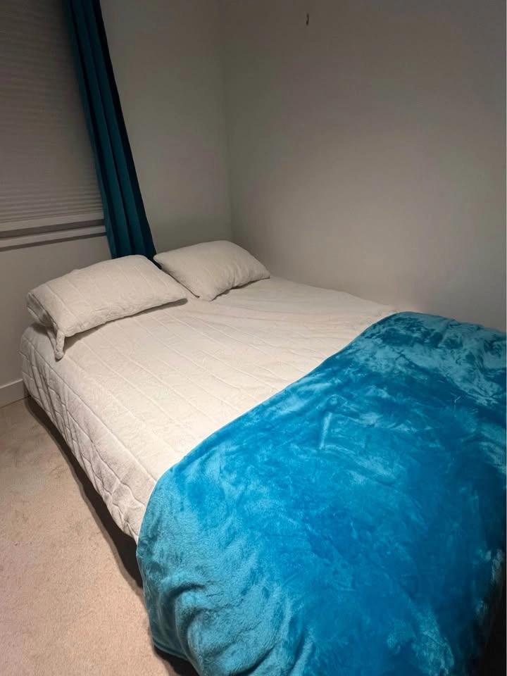 Solid Wood Queen Bed Frame + Mattress $140 OBO - photo 2