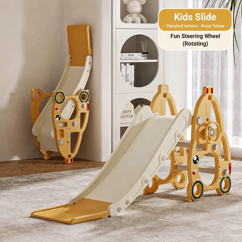 Kids Foldable Slide with Steering Wheel | Indoor Toddler Playgro