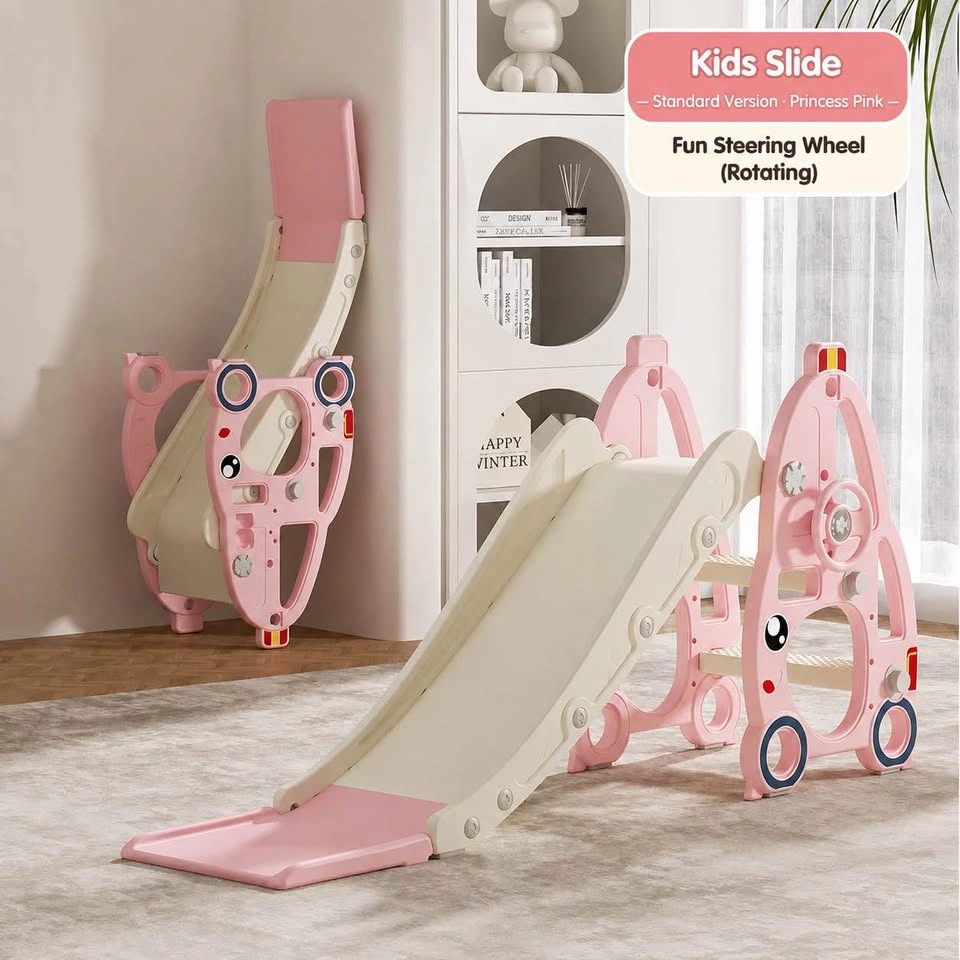 Kids Foldable Slide with Steering Wheel | Indoor Toddler Playgro - photo 2