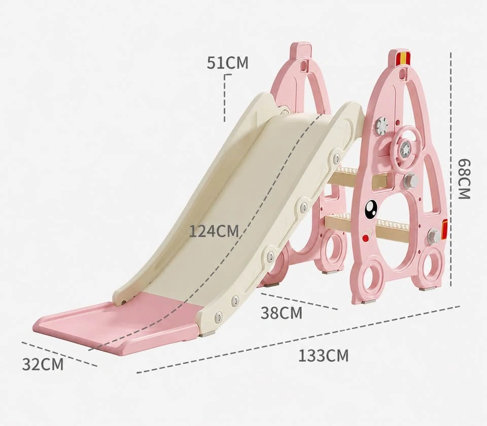 Kids Foldable Slide with Steering Wheel | Indoor Toddler Playgro - photo 3