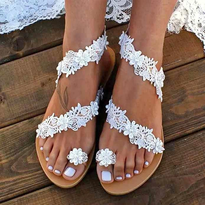 Women's Flower lace sandals - size 9
