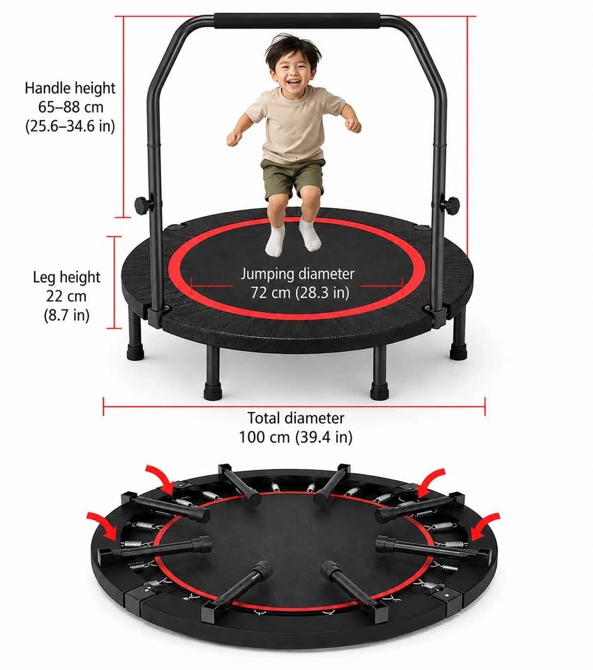 New 40” Foldable Fitness Trampoline with Adjustable Handle - photo 4