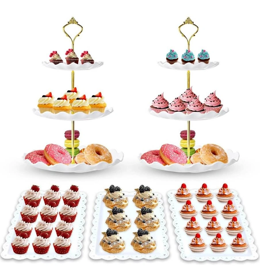 5Pcs Plastic Cupcake Stand, Dessert Table Display Set