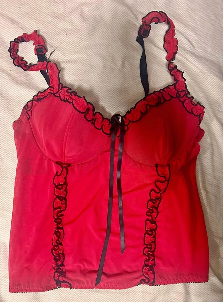 Red and black lingerie top