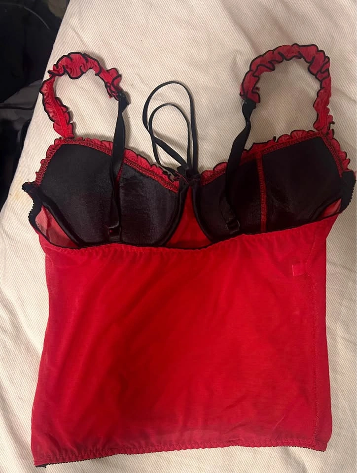 Red and black lingerie top - photo 2