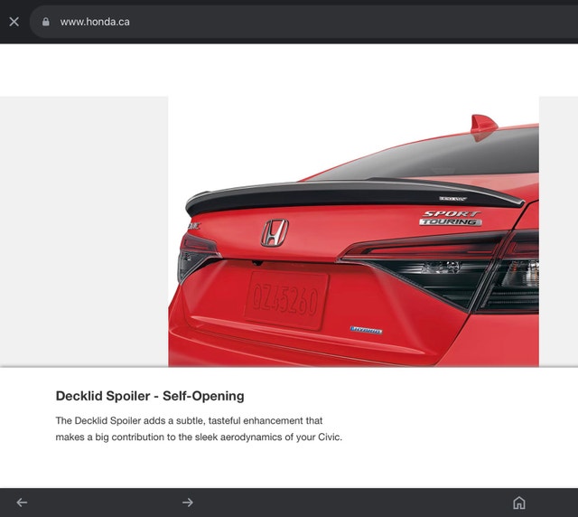 Honda Civic Decklid and Underbody Side Spoiler New - photo 4