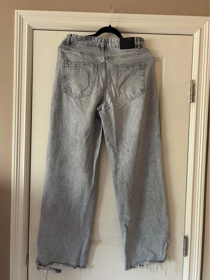 Light Grey Wide Leg Denim Jeans Size 24 - photo 2