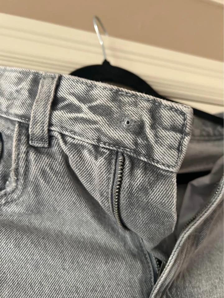 Light Grey Wide Leg Denim Jeans Size 24 - photo 3