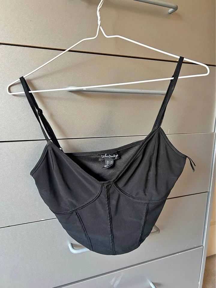 Urban Heritage Black Corset Crop Top