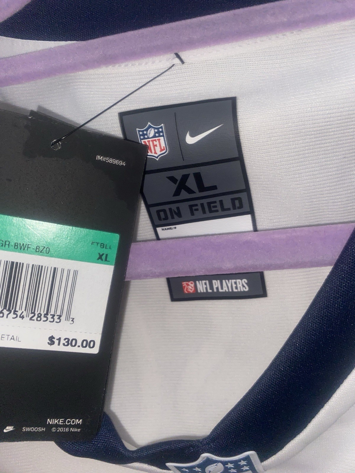 NFL Nike Denver Broncos Russell Wilson White Game Jersey NWT XL