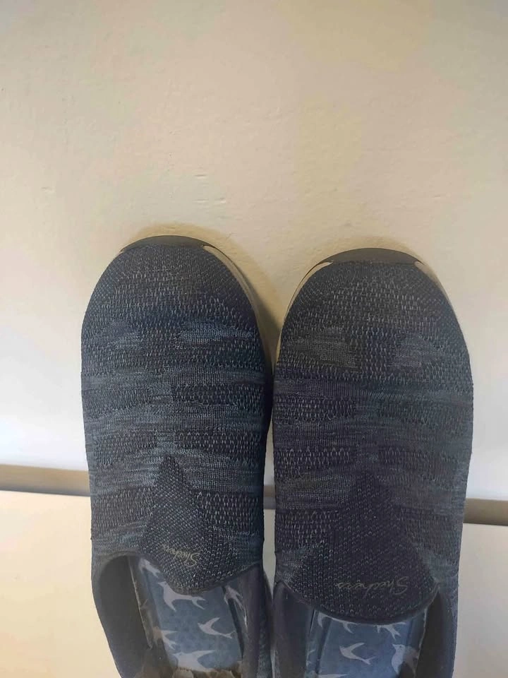 Skechers Dark Blue Knit Slip On Shoes