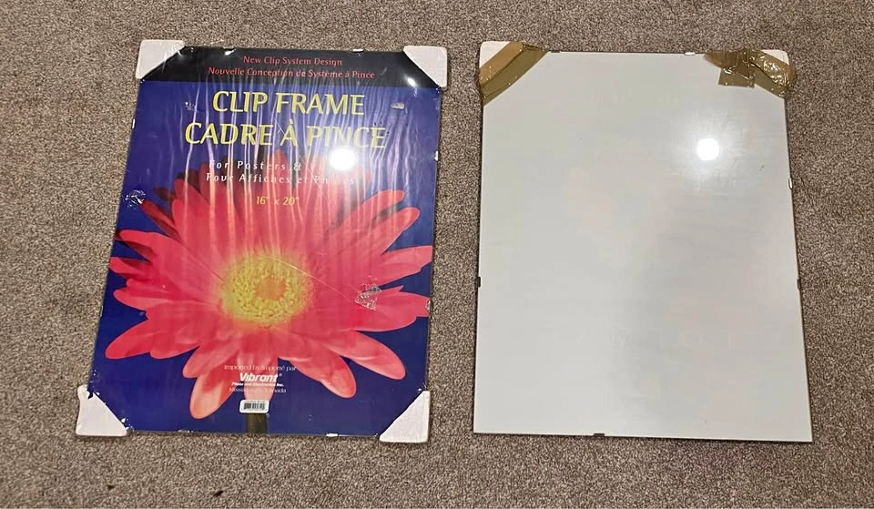 Set of 2 frameless clip frames 16x20" $8 both