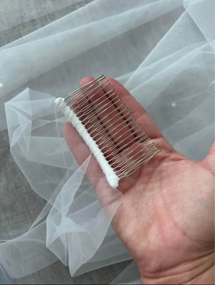 Raw Edge Cathedral Floral Pearl Veil image indicator(4)