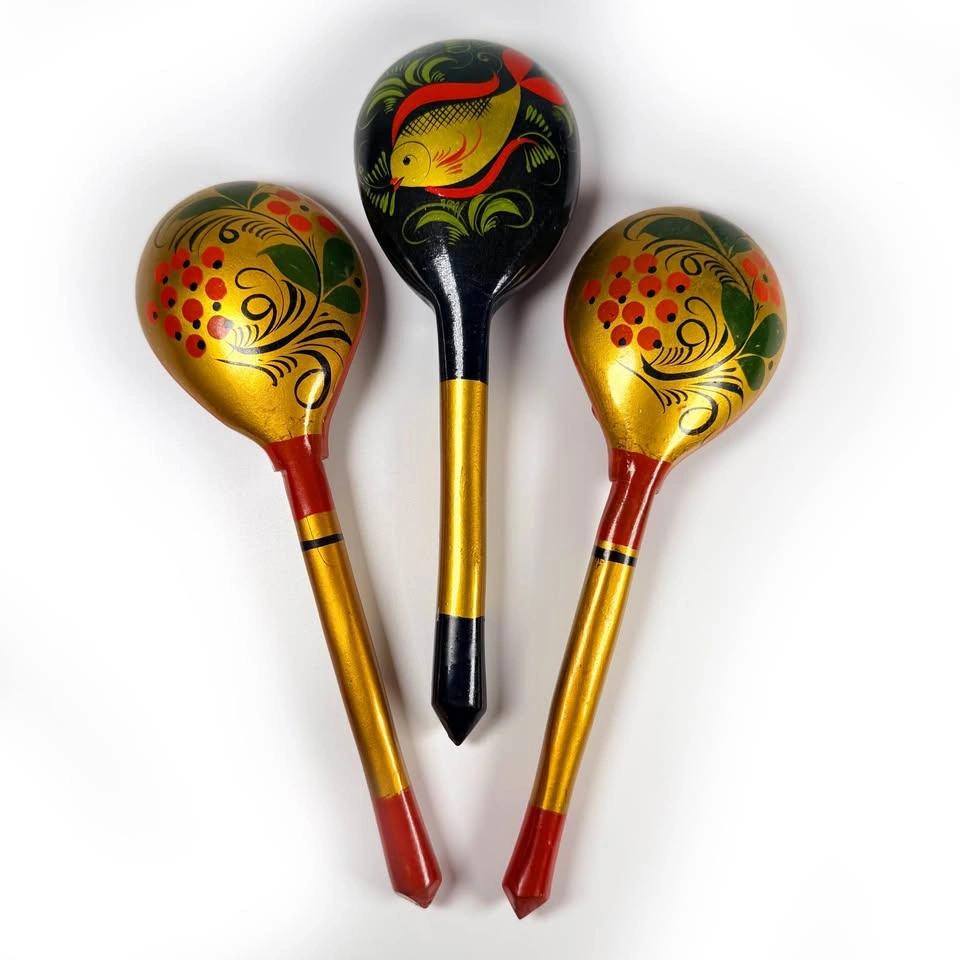 Trio of Russian Khokhloma Spoons - photo 4