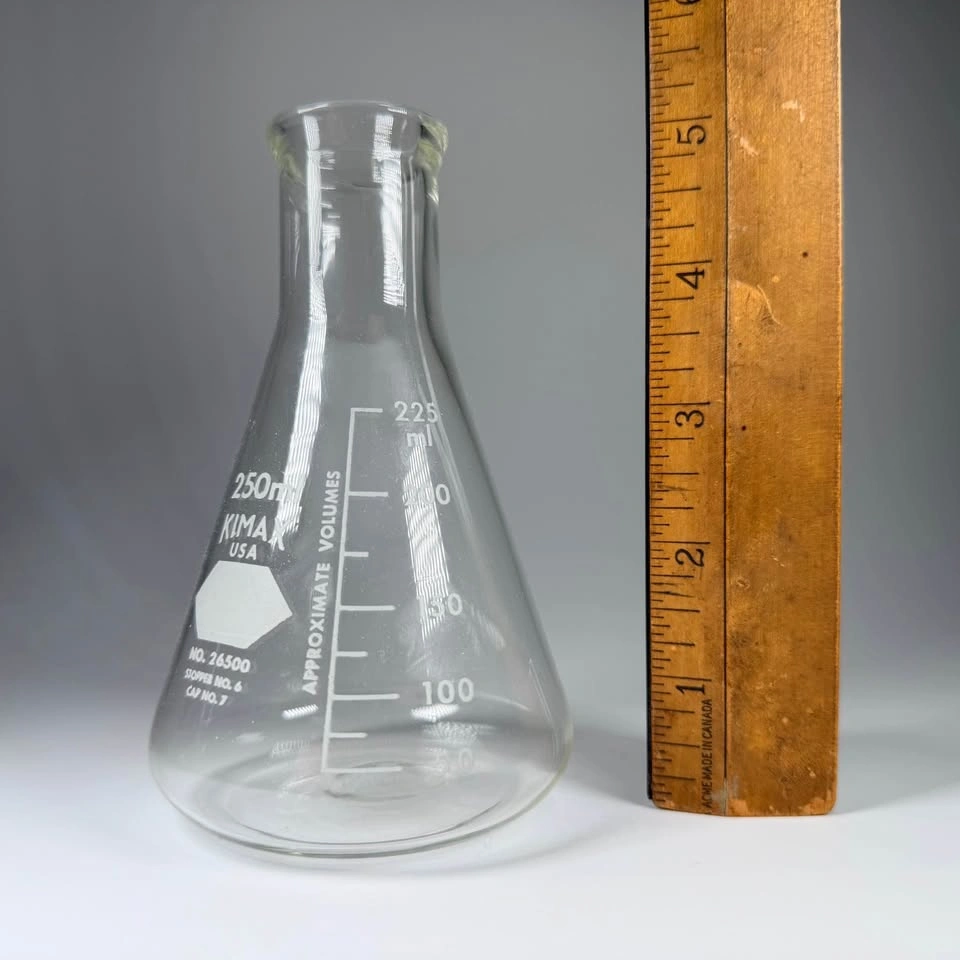 3x Vintage Kinmax 250ml Erlenmeyer Flasks - photo 2