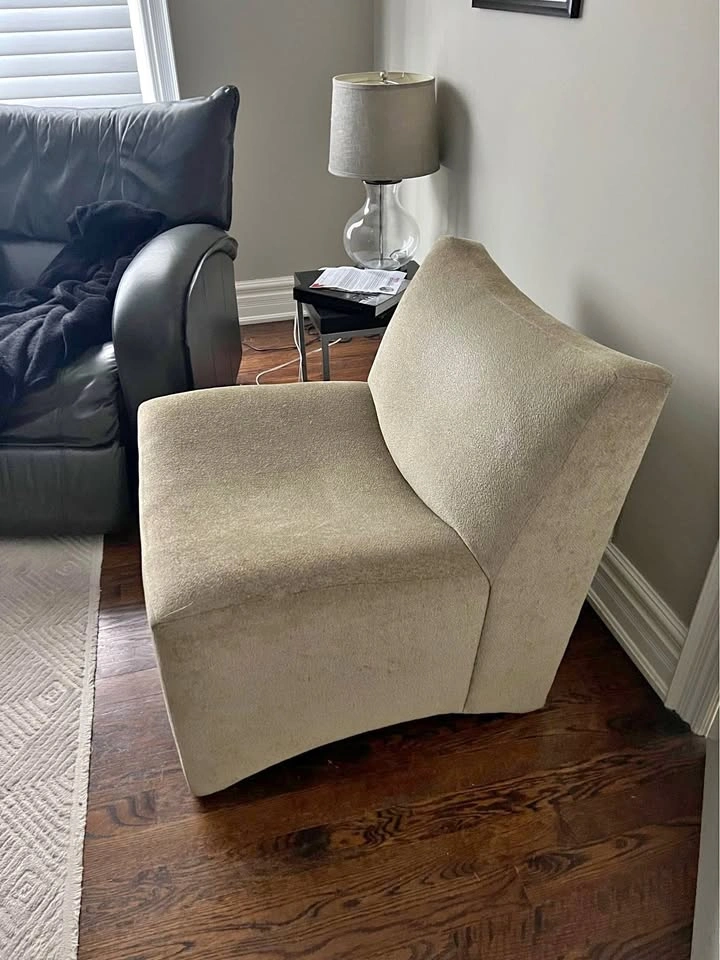 Tan Armless Club Chair