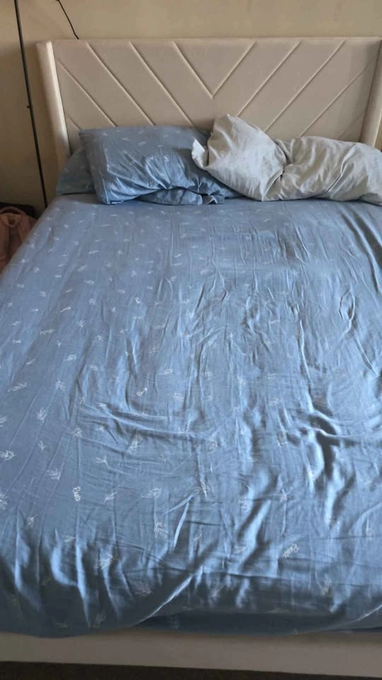 Yaheetech Full Bed Frame w/ Tufted Headboard, Beige + Mattress - photo 4