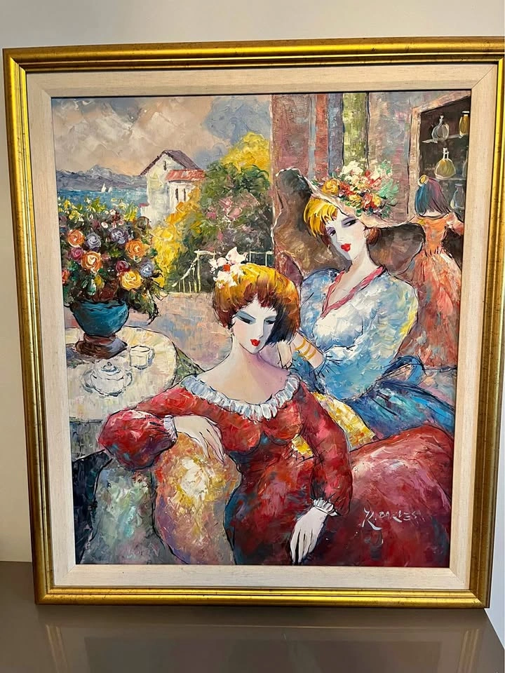 2 Ladies Oil Paint by K. Barnes