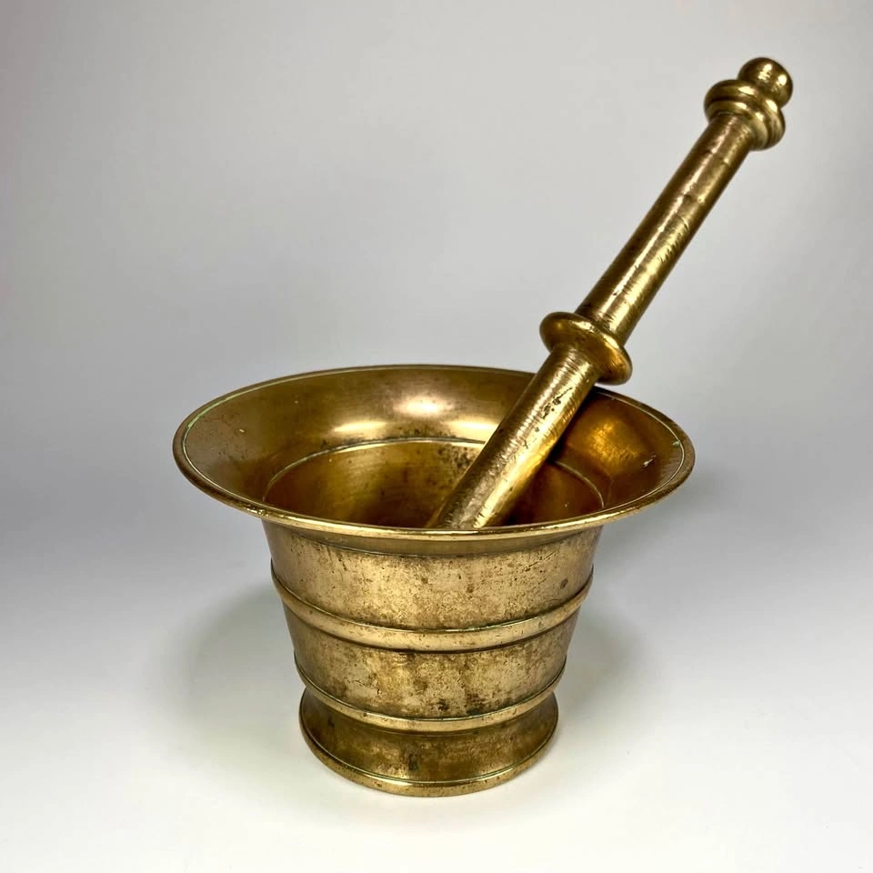 Antique Brass Mortar & Pestle
