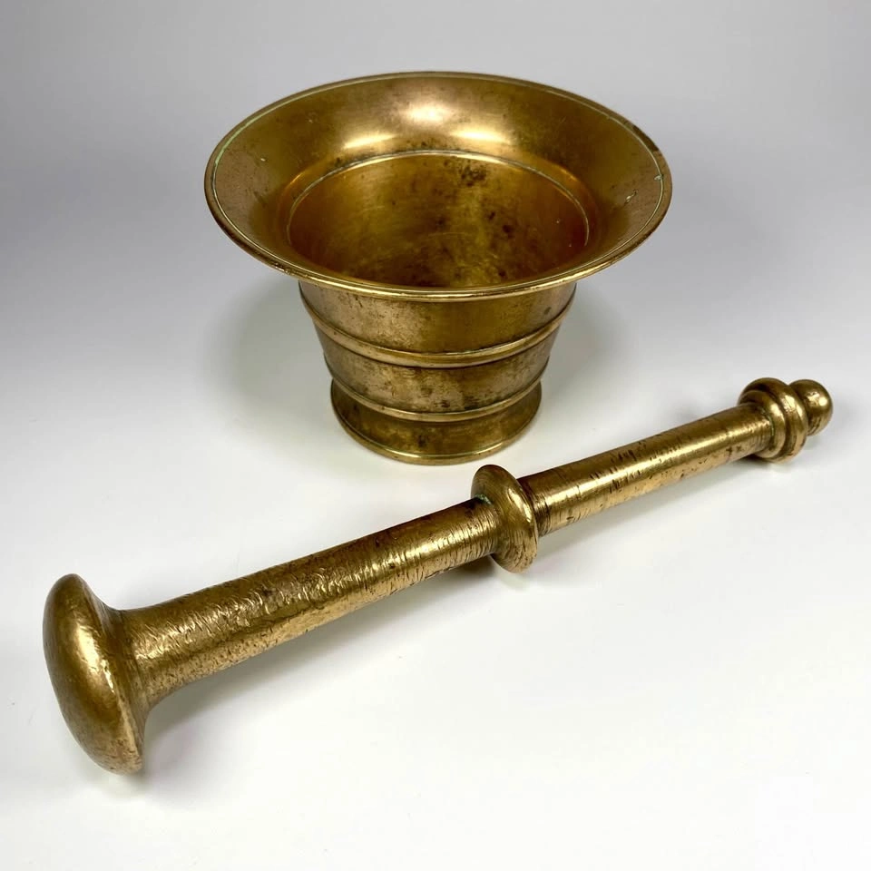 Antique Brass Mortar & Pestle - photo 2