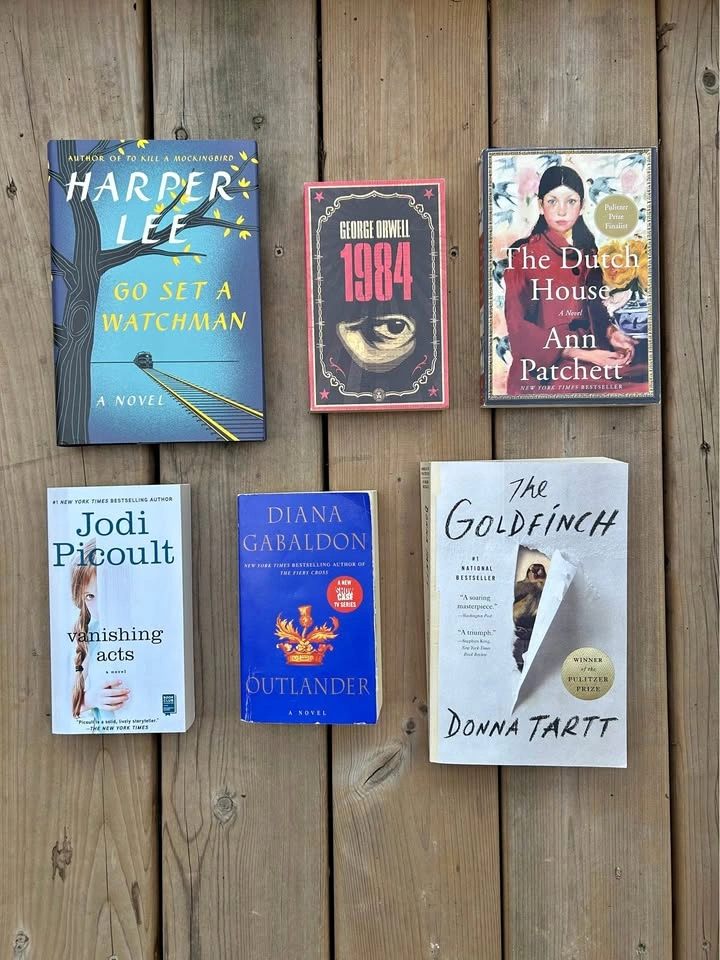 Assorted Books: Harper Lee, George Orwell, Ann Patchett, Jodi Pi