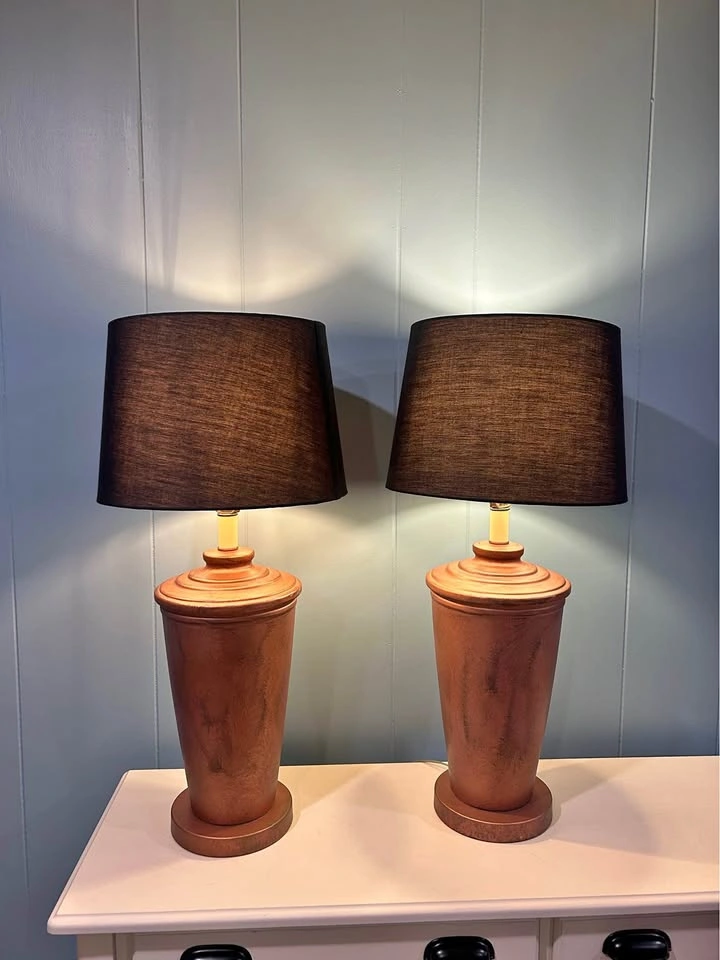 Pair of Table Lamps - Black Shades
