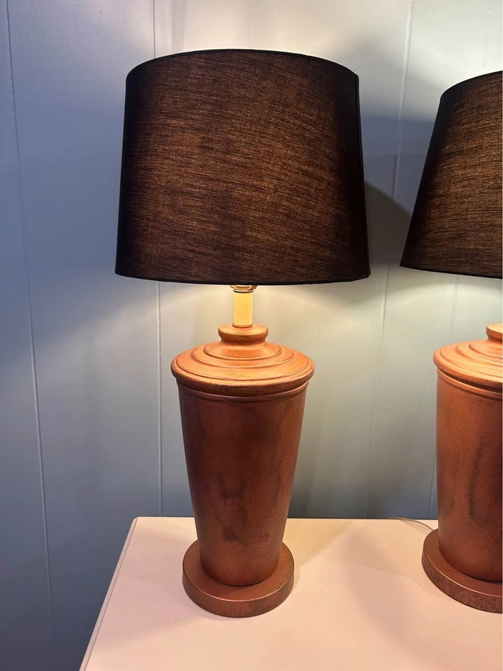 Pair of Table Lamps - Black Shades - photo 2