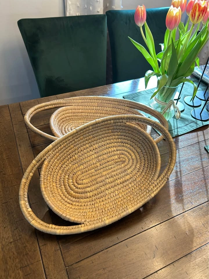 Set of 2 Oval Decorative Woven Trays - photo 2
