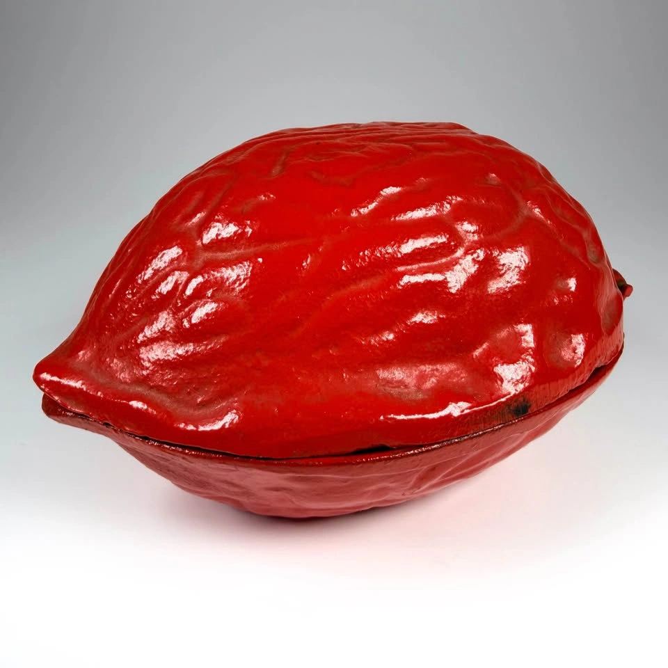 Red Cast Iron Walnut Nut Cracker - photo 2