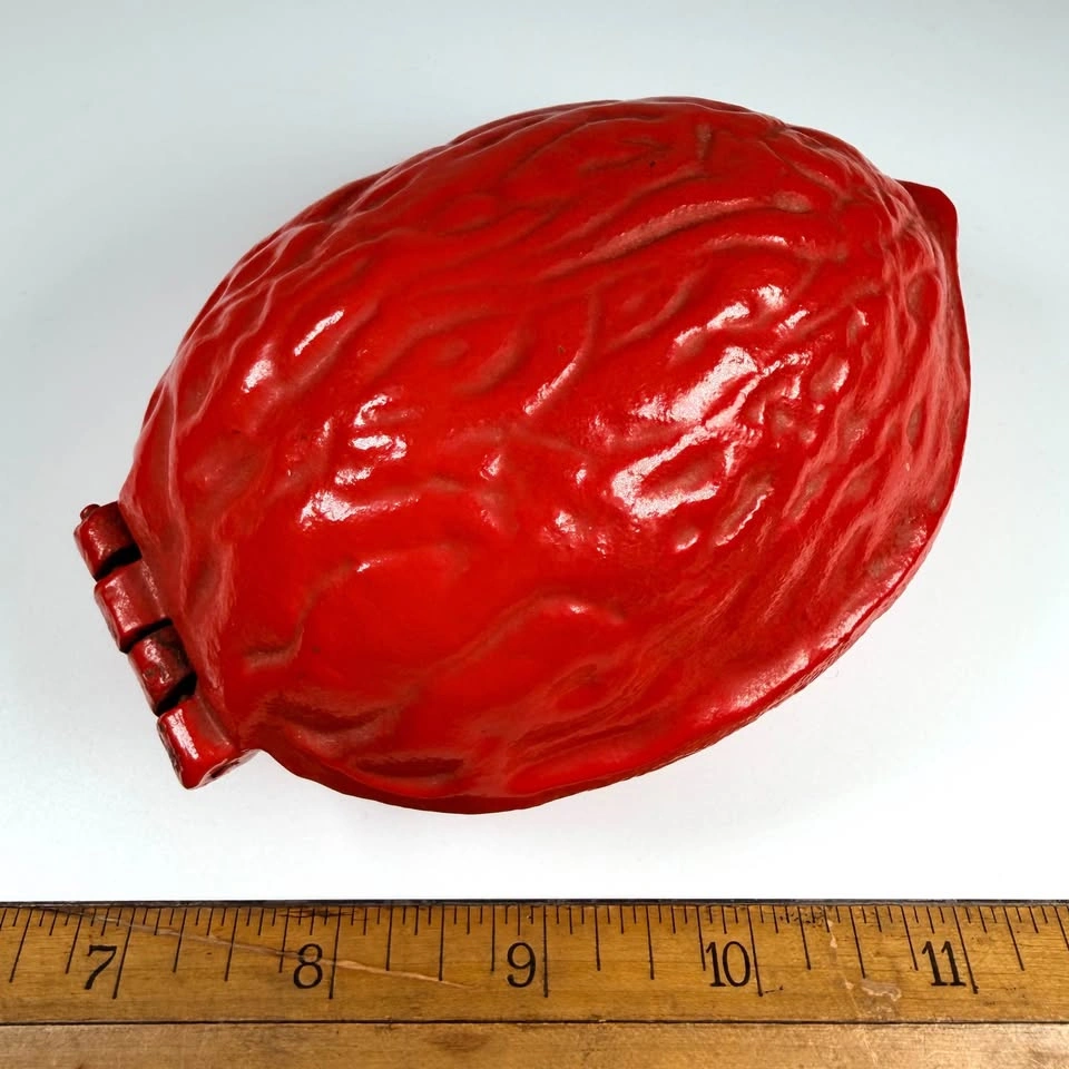 Red Cast Iron Walnut Nut Cracker - photo 5