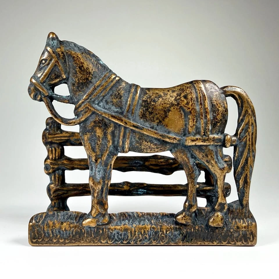 Vintage Brass Horse Napkin Holder