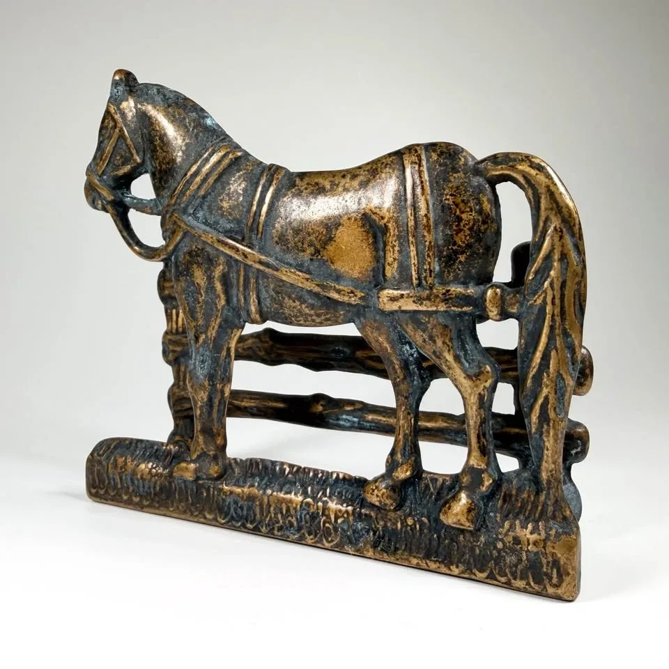 Vintage Brass Horse Napkin Holder - photo 2