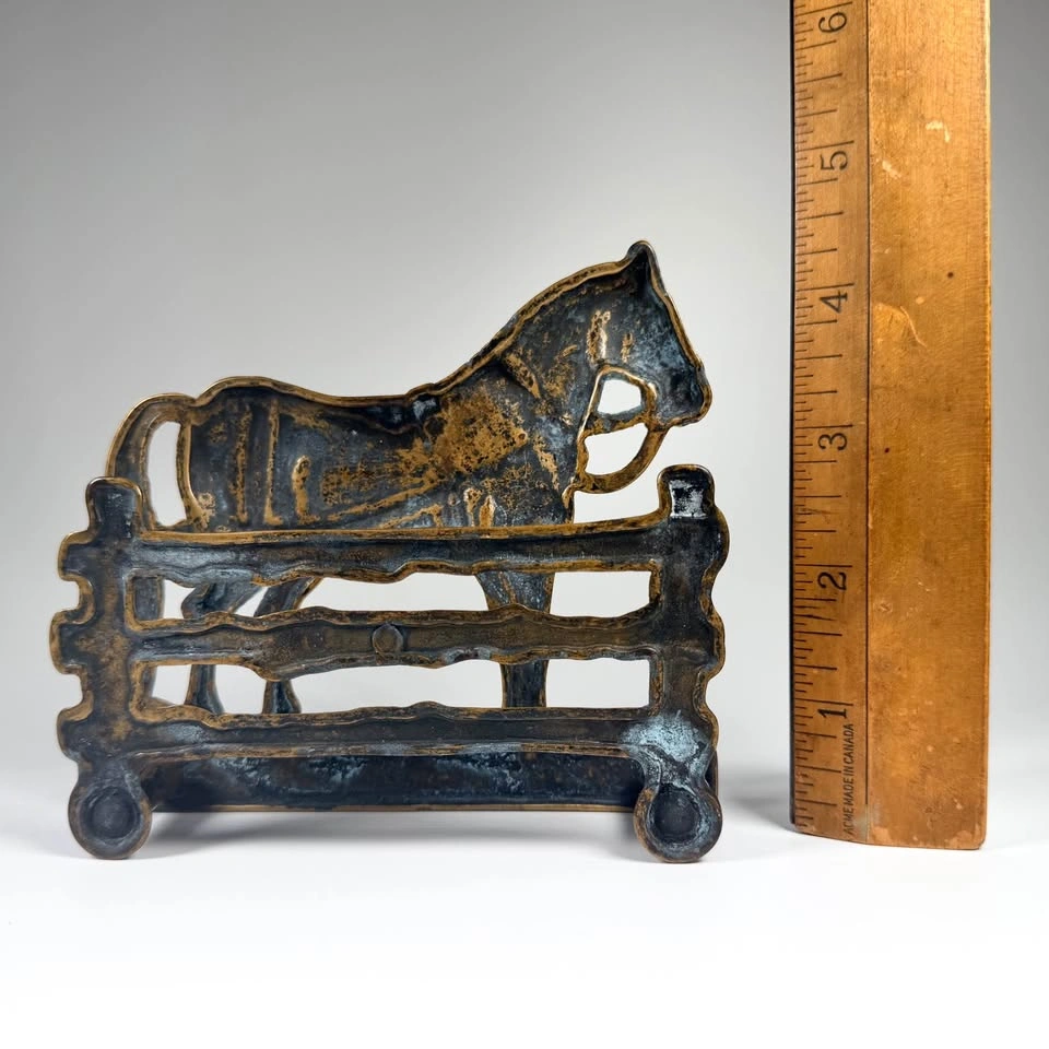 Vintage Brass Horse Napkin Holder - photo 4
