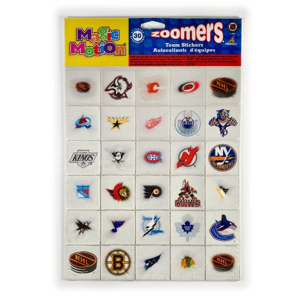 Vintage 1997 Pinnacle Magic Motion NHL Team Logo Stickers