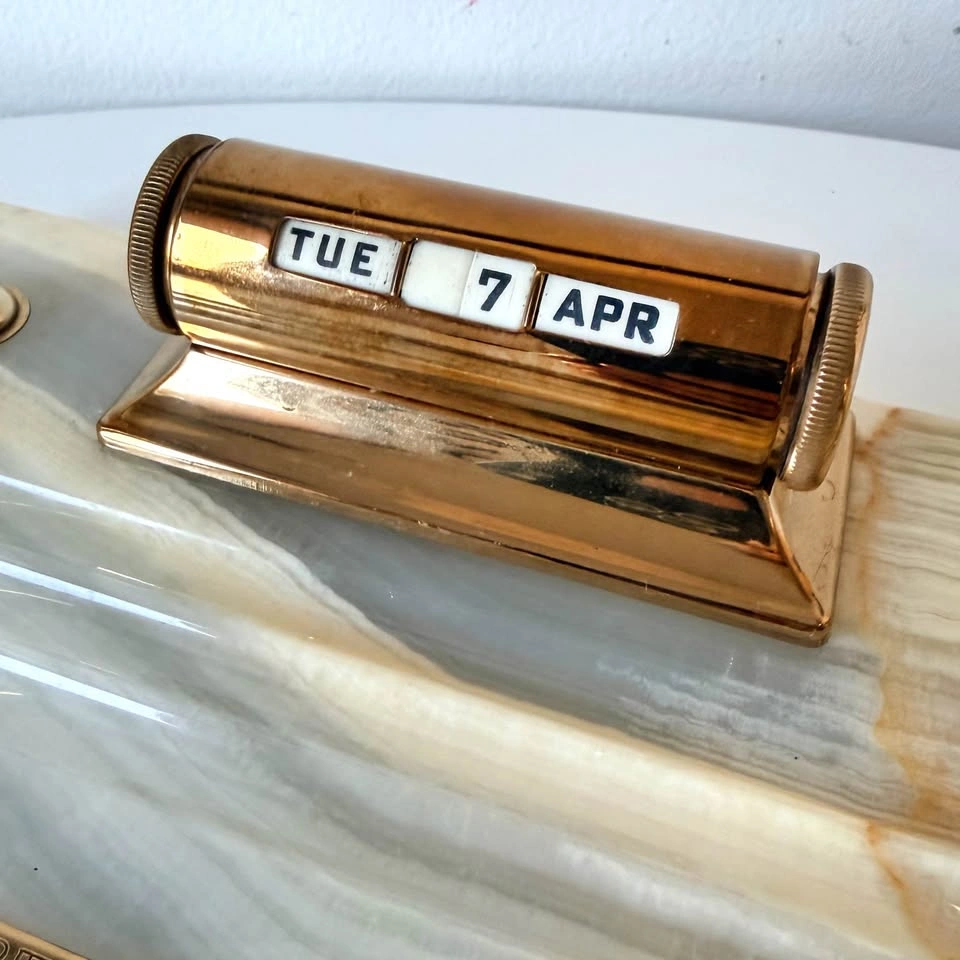 Vintage Onyx Desk Organizer Set - photo 2