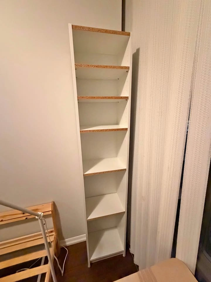 Tall White Wooden Shelf - Perfect for bedroom, living room, stor