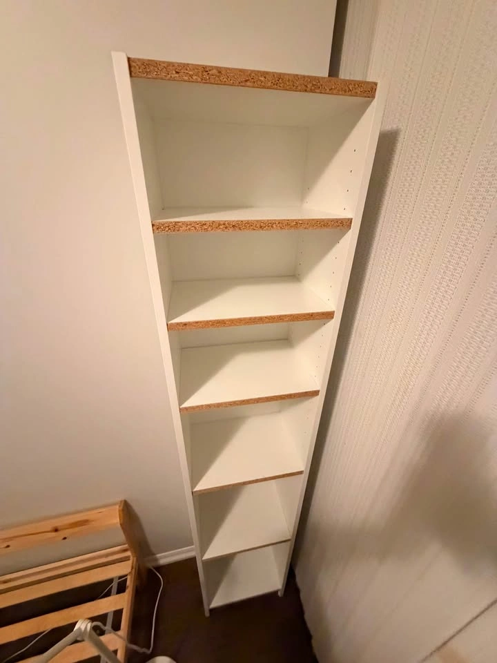 Tall White Wooden Shelf - Perfect for bedroom, living room, stor - photo 2