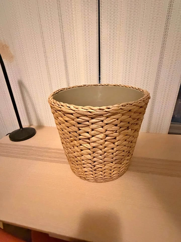 Small Woven Basket - Office Trash Bin