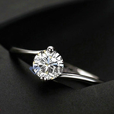 Swarovski White Gold Ring Set Diamond Wedding Bridal Engagement - photo 2