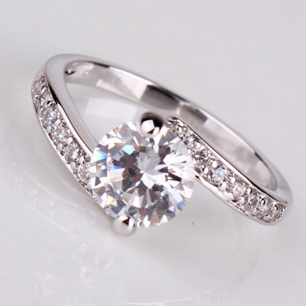 Swarovski White Gold Ring Set Diamond Wedding Bridal Engagement - photo 3