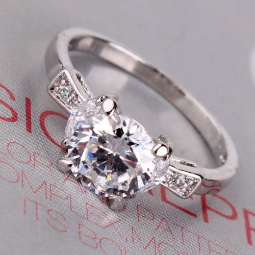 Swarovski Yellow Gold Diamond Wedding Bridal Engagement Rings - photo 5