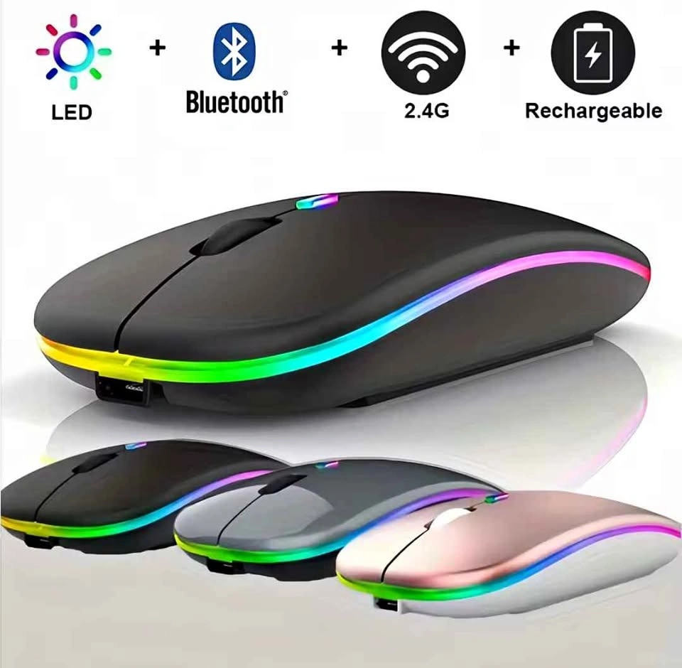 Ergonomic, Wireless, Bluetooth 2.4G Rechargeable LED Mouse