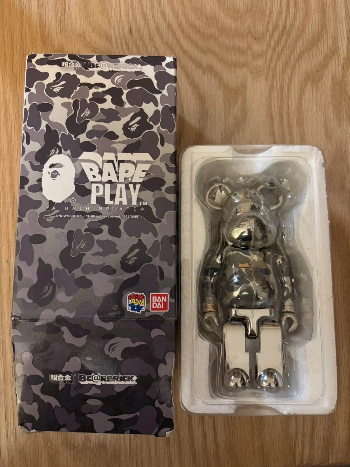 Bearbrick Medicom BAPE Superalloy Chogokin 200% Silver - photo 2