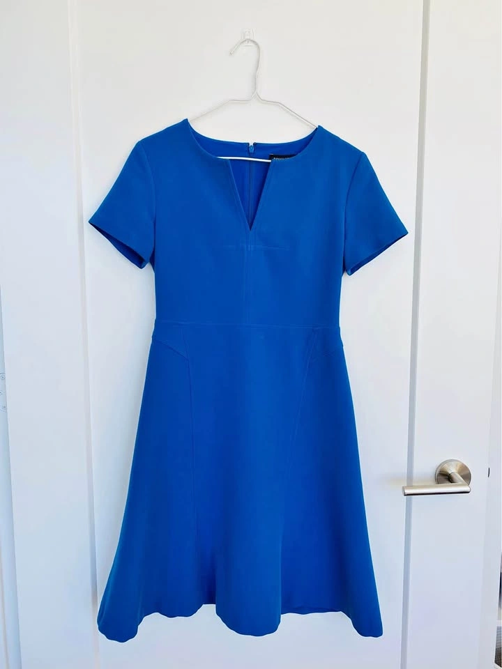 Banana Republic Blue V-Neck Short Sleeve Dress Size 0