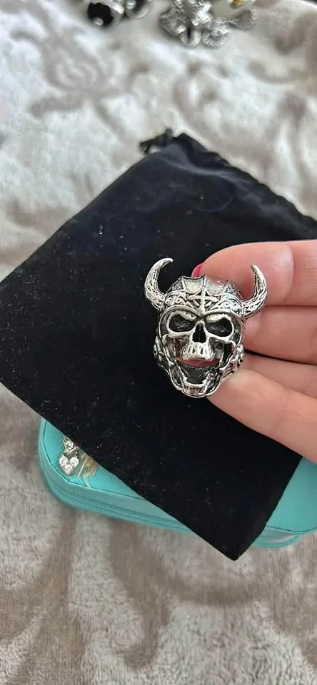 Size 10 Skull Biker Ring thumbnail