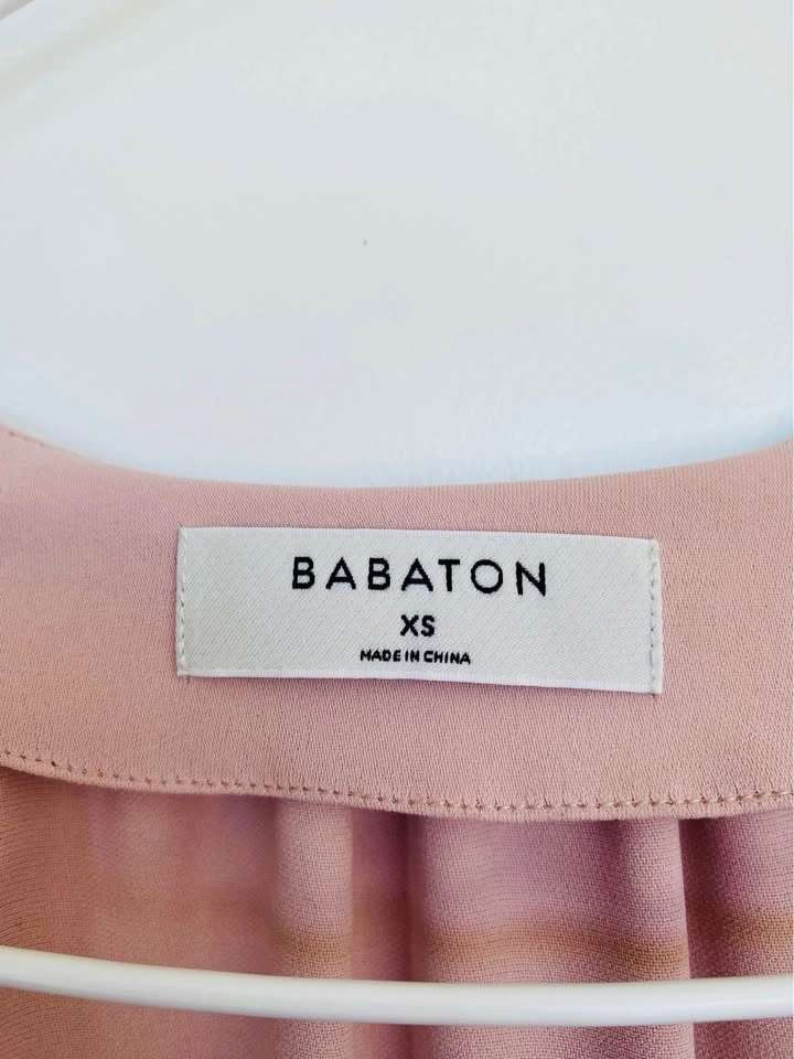 Babaton Blush Pink Button Front Mini Dress XS - photo 2