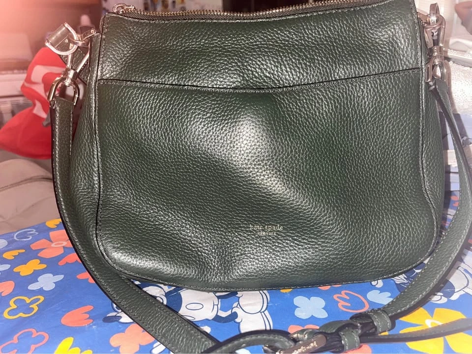 Kate Spade Dark Green Pebbled Leather Crossbody Bag - photo 2