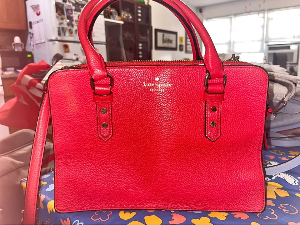 Kate Spade Red Leather Satchel Handbag