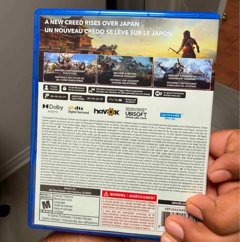 Assassin's Creed Shadows PS5 Disc w/ DLC - photo 2