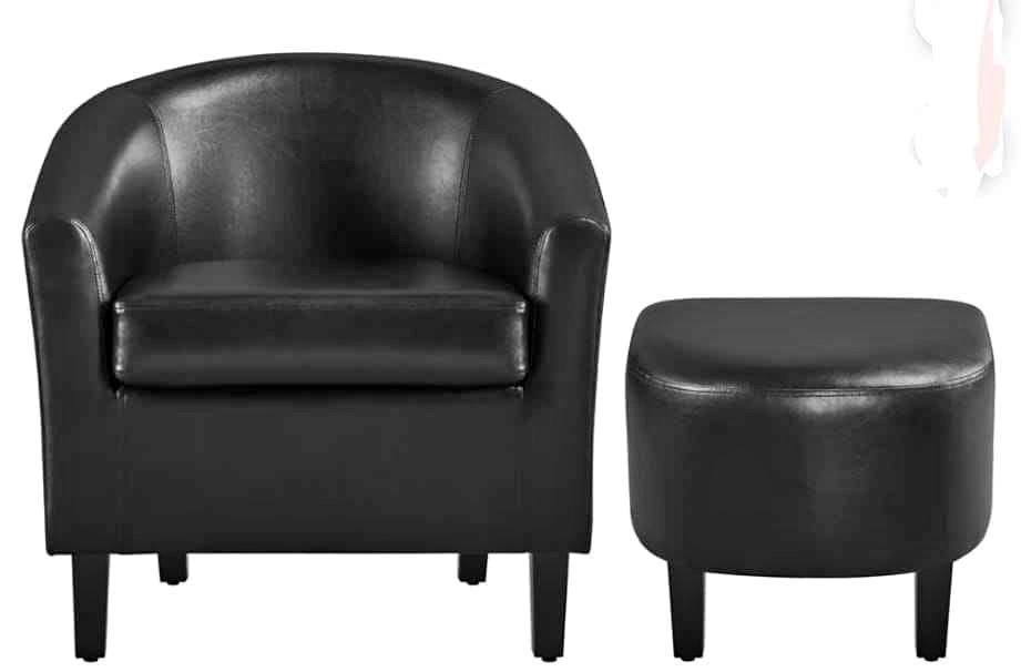 Comfortable Faux Black Leather Chair